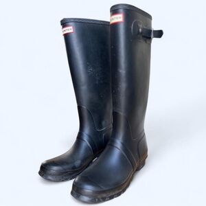 Hunter Rainboots Matte Black Knee High Boots Size 10 US Wellies Waterproof